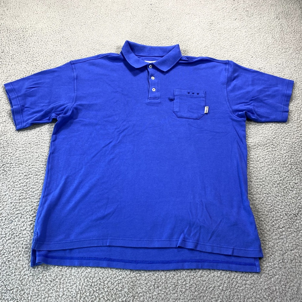 Columbia PFG Polo Shirt‎ Adult Large Blue Fishing Outdoor Casual Mens